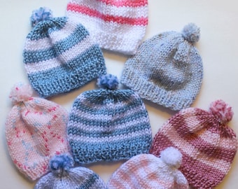 Selection of Easy Newborn Baby Hats- Worsted weigh/ Aran- Knitting Pattern PDF Instant download
