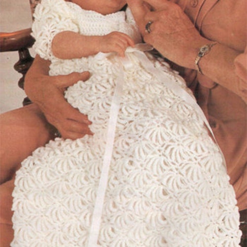 PDF Crochet Pattern Vintage Crochet Christening Dress in 4 Etsy