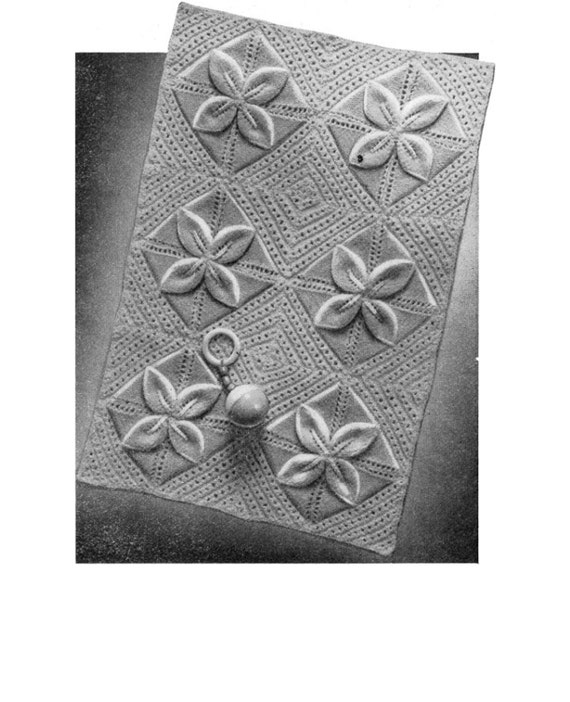 Knitting Pattern-leaf Design Baby Vintage Pram Cover in Ply