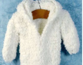 PDF Knitting Pattern-Knitting Pattern-Baby Very easy knit hooded Jacket in nice thick  Chunky wool