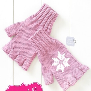 Easy 2 Needle Gloves & Fingerless gloves in DK 8 Ply Light worsted wool- fits age 4yrs- Adults  Download pdf different versions to knit