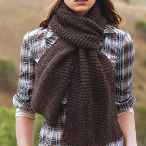 Very Easy beginners scarf in  Garter Stitch and Beret- Knitting Pattern PDF I download dk 8 ply light worsted yarn- easy quick knit
