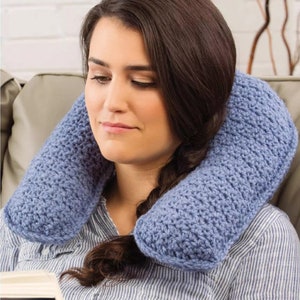 Crochet Neck Travel Pillow- Instant Download Pattern-PDF Crochet Pattern- Chunky bulky 12 ply yarn needed- easy crochet pattern