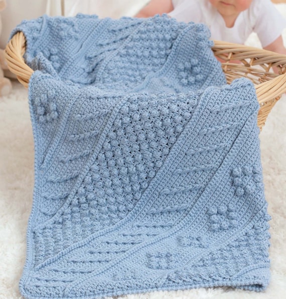 PDF Crochet Pattern Baby Blanket Popcorn and diamonds blanket Afghan Instant download