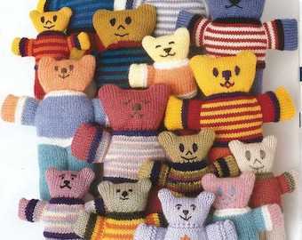 Big Bears Little Bears toys in 8ply (DK) 7" to 10" Vintage download PDF KNITTING Pattern