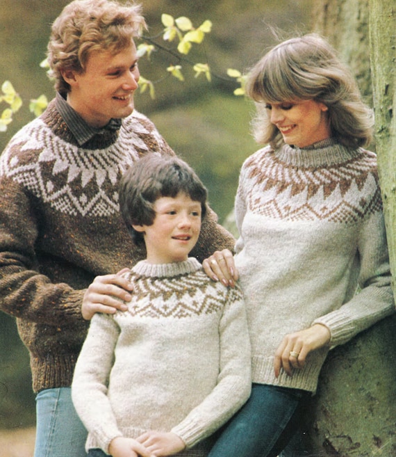 Fair Isle Nordic Icelandic Chunky Sweaters Mans Woman's Childs