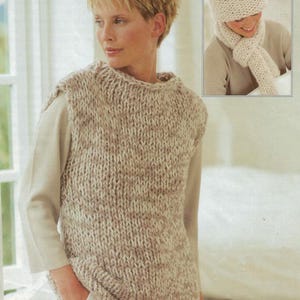 Eaphi U NECK LEAF PATTERN KNIT VEST