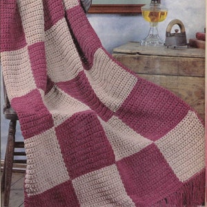 Easy Square's Afghan/Blanket/Shawl- Crochet Pattern- Instant download