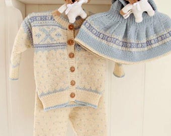 Baby Boy- Girl - Fair Isle Nordic Jacket- Cardigan- Boots Trousers- Nordic Balaclava  knitting pattern - fits Newborn -4 years download PDF