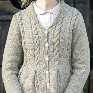 Womans Peplum Jacket/Cardigan- DK/8 Ply Light worsted Wool-Instant Download Knitting pattern 81 - 117 cm chest