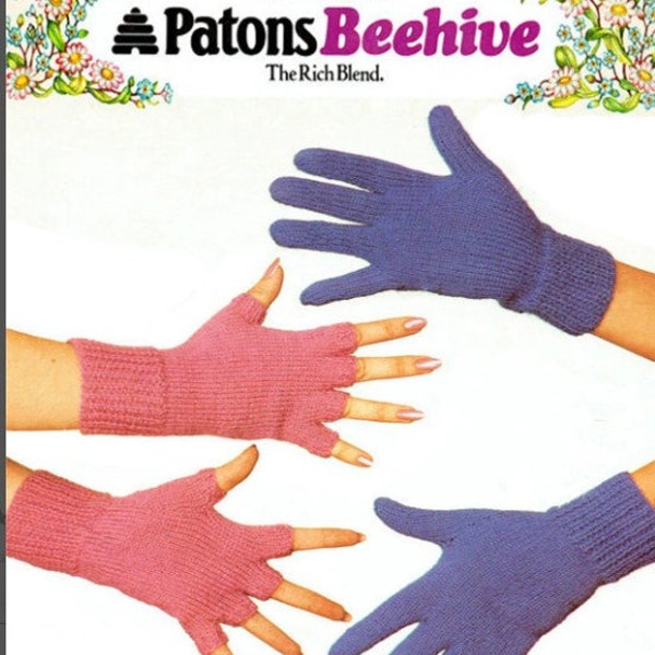 Knitting Pattern PDF Instant download- Vintage Gloves & Fingerless Gloves 4 Ply Knitting Pattern