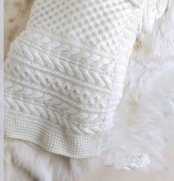 Baby Lovely Cable Blanket in Dk-8ply Merino ~ Light Worsted Wool