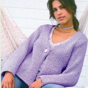Woman&#39;s-Ladies Super Bulky/Super Chunky quick easy Knit cardigan - Knitting Pattern - 32 - 42 &quot; Bust - Instant download