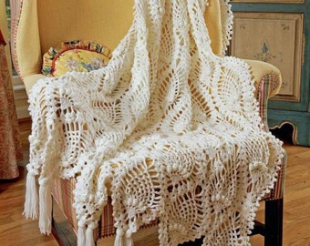 Pineapple Lace Afghan/Blanket/Shawl- Crochet Pattern- Instant download- Medium Worsted Weight Yarn