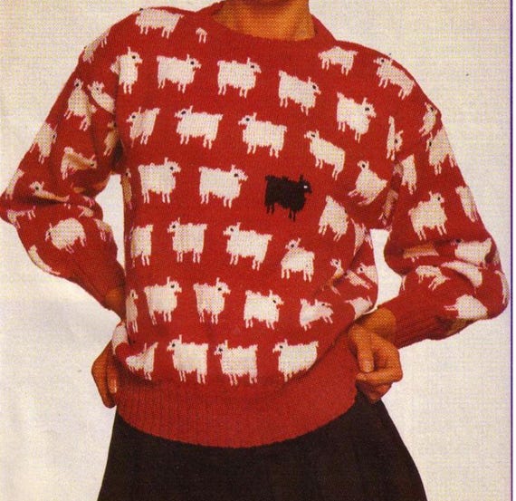Sheep Jumper Pattern Red Sheep Black Sheep 4ply Fingering