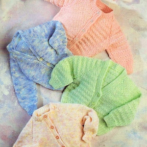 Bay easy Knit  Cardigans in DK-8ply light worsted wool- fits chest 16-26 inches Knitting pattern Download PDF