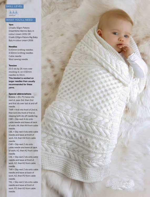 Knitted Baby Blanket White Cable Knit Blanket Pluchi Cable Knit