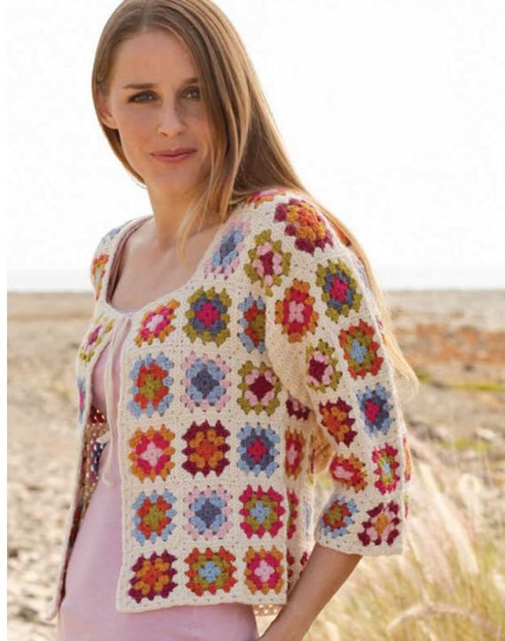 Crochet Granny Squares Summer Patchwork Cardigan Crochet Pattern