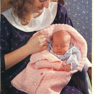 PDF Baby Crochet Pattern- Sleeping bag - Lovely easy pattern in 3ply wool- Bunting, cocoon, Instant Download