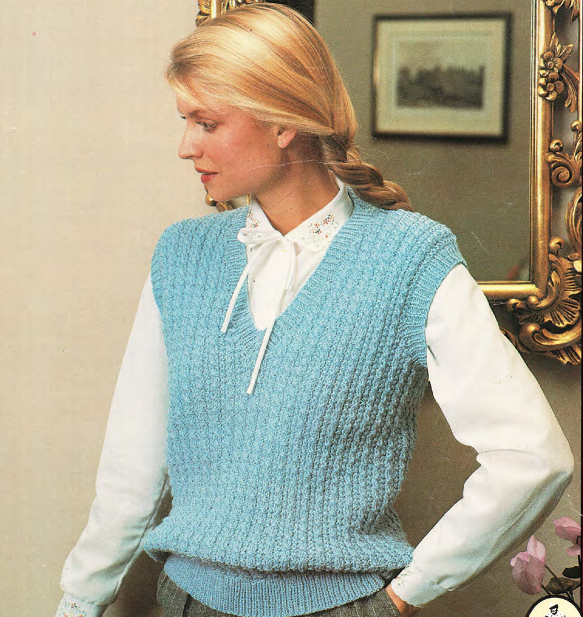 Textured Knit Sleeveless V main image 1