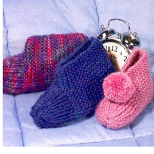 Easy Knit slippers-Bulky Weight wool- fit- small, medium, large, Knitting pattern- Instant download