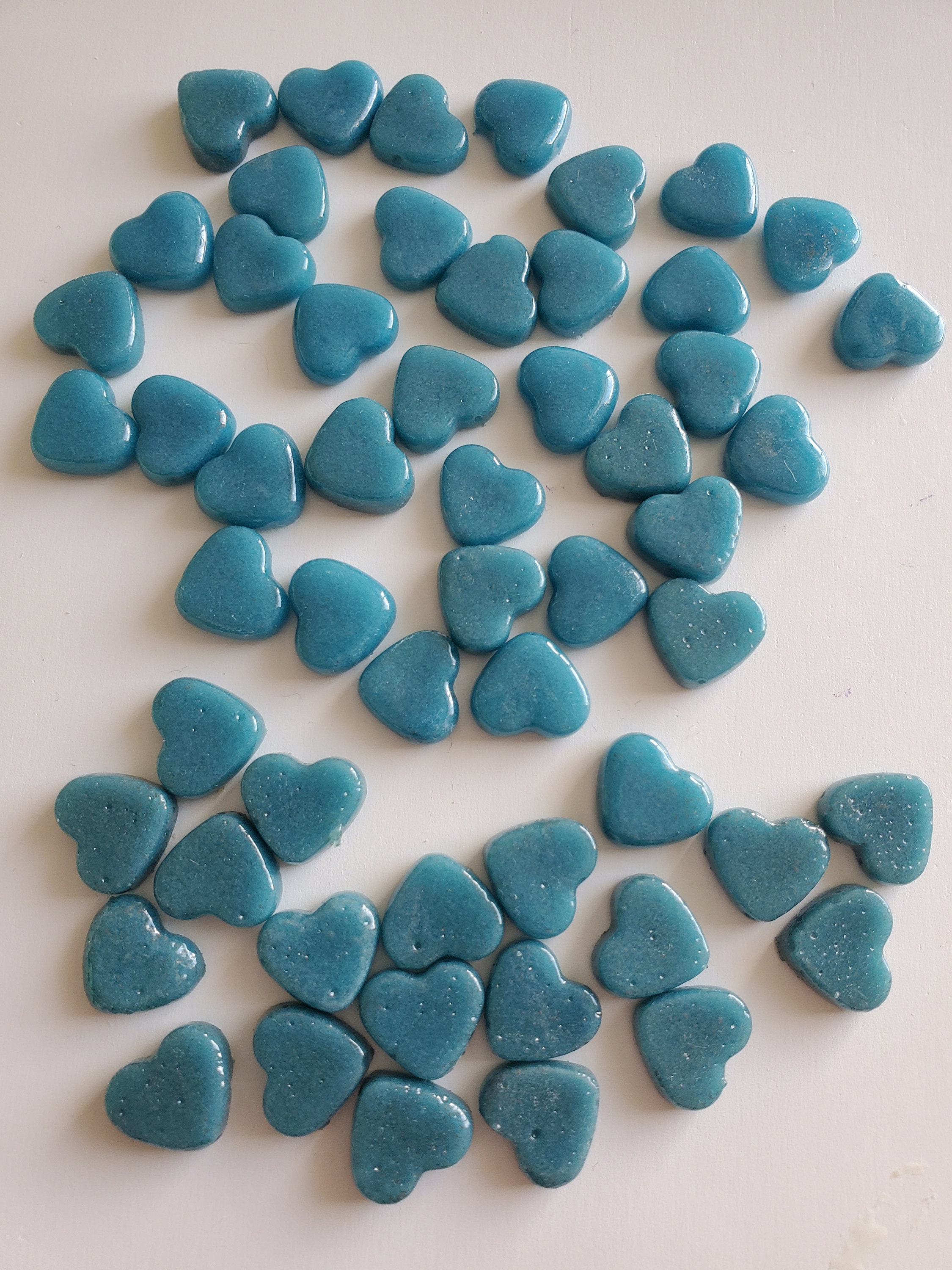 1/2" Coe 96 Precut Stained Glass Glass Hearts - For Fusing / Mosaic