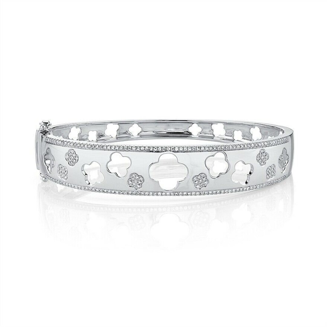 CLOVER Bangle - Gold/White