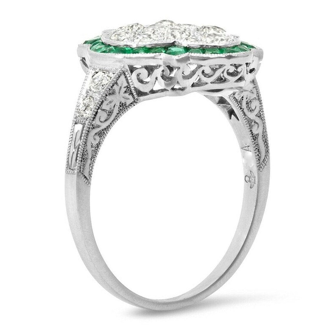 ⭐最終大幅値下 プラチナリング＆エメラルドとダイヤのアールデコ