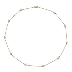 1.00 CT Natural Diamonds By The Yard Station Necklace 14K Gold White Yellow Rose Certified F Color VS2 Clarity