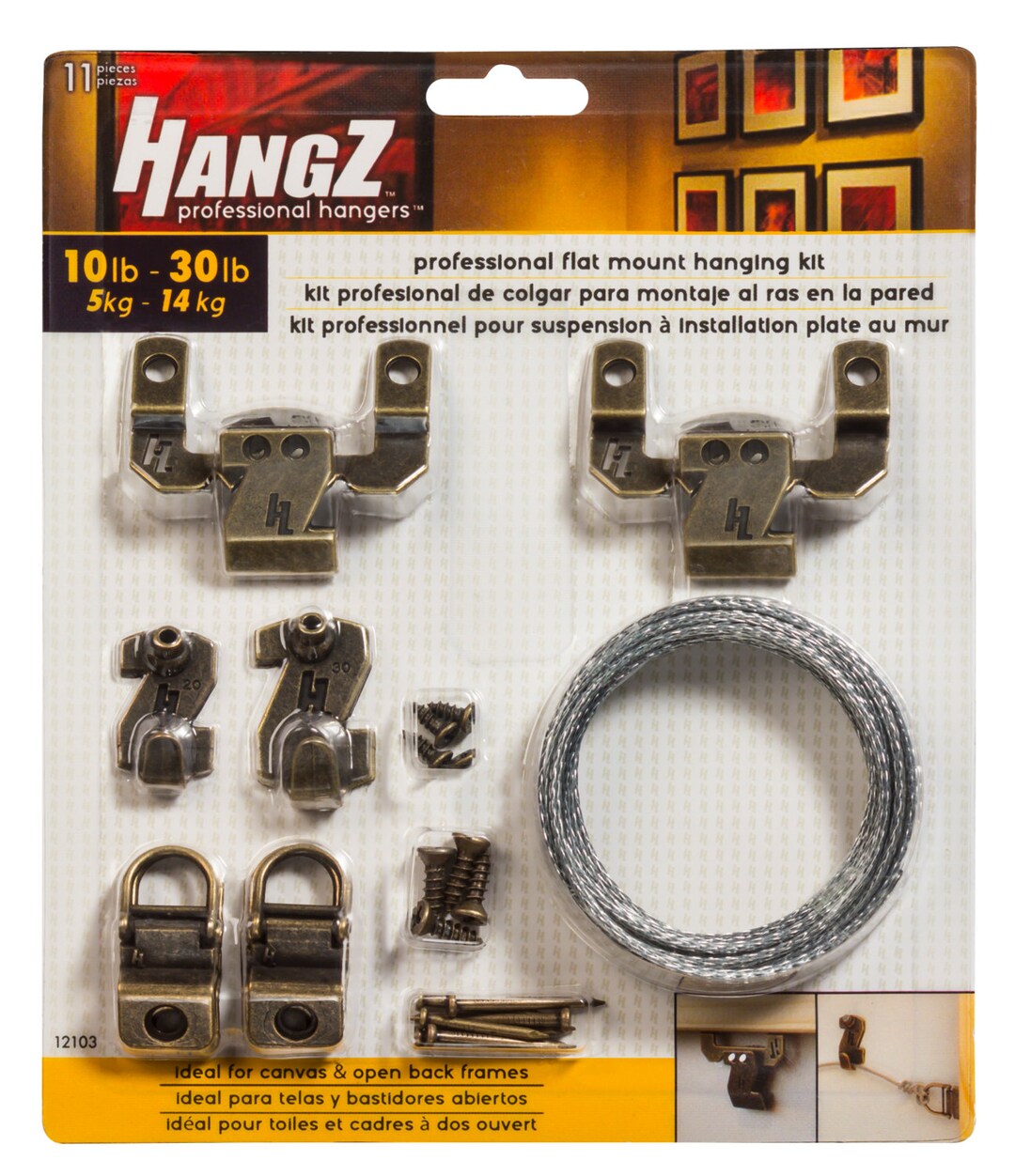 Hangz 12103 Professional Flat Mount Picture Hanging Kit Etsy