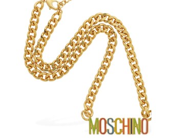 Moschino couture logo-plaque necklace