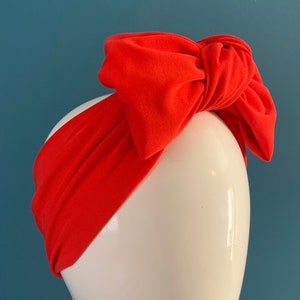 Red turban bow headband image 1