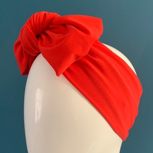Red turban bow headband image 2