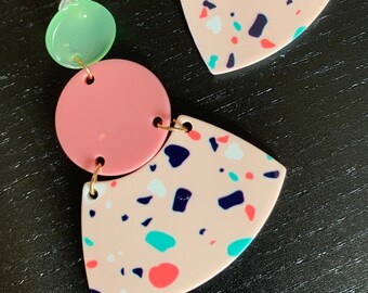 Retro style Pastel earrings.