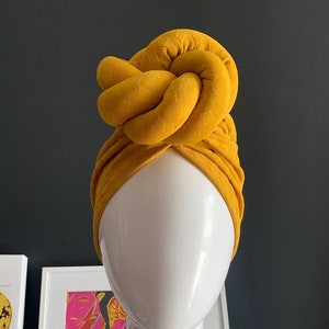 Mustard twisted turban image 1