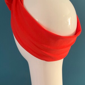 Red turban bow headband image 4