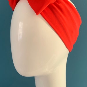 Red turban bow headband image 3