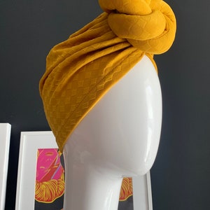 Mustard twisted turban image 3