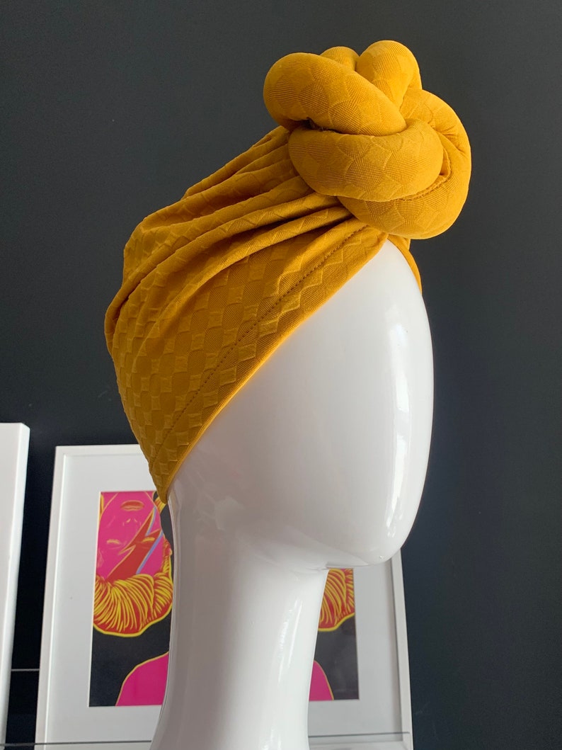 Mustard twisted turban image 3