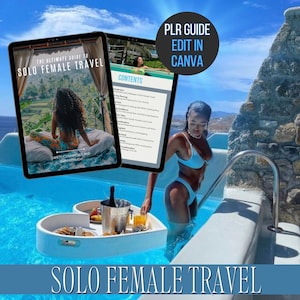 Guia de viagem PLR | Viagem Solo Feminina | Download instantâneo | Modelo Canva | Revender | Direitos de revenda mestre | Agência de negócios de viagens | MRR