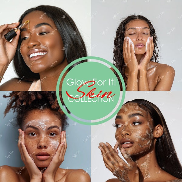 Images libres de droits | Photos de stock de beauté | Photos de stock de maquillage | Modèle IA | Modèle afro-américain | Modèle de soins de la peau | Modèle de beauté naturelle