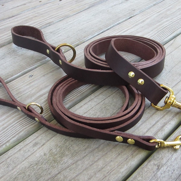 Leather Leash, Bridle Leather Leash, Heavy Duty Leather Dog Leash, Pet Leash