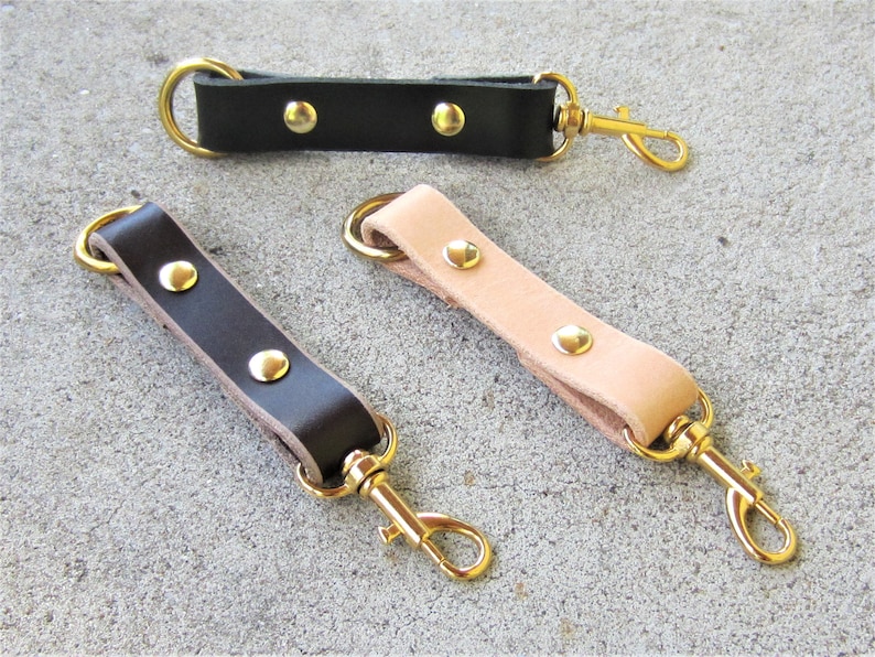 Leather Key Fob Double Sided Keychain Gold Hardware Etsy