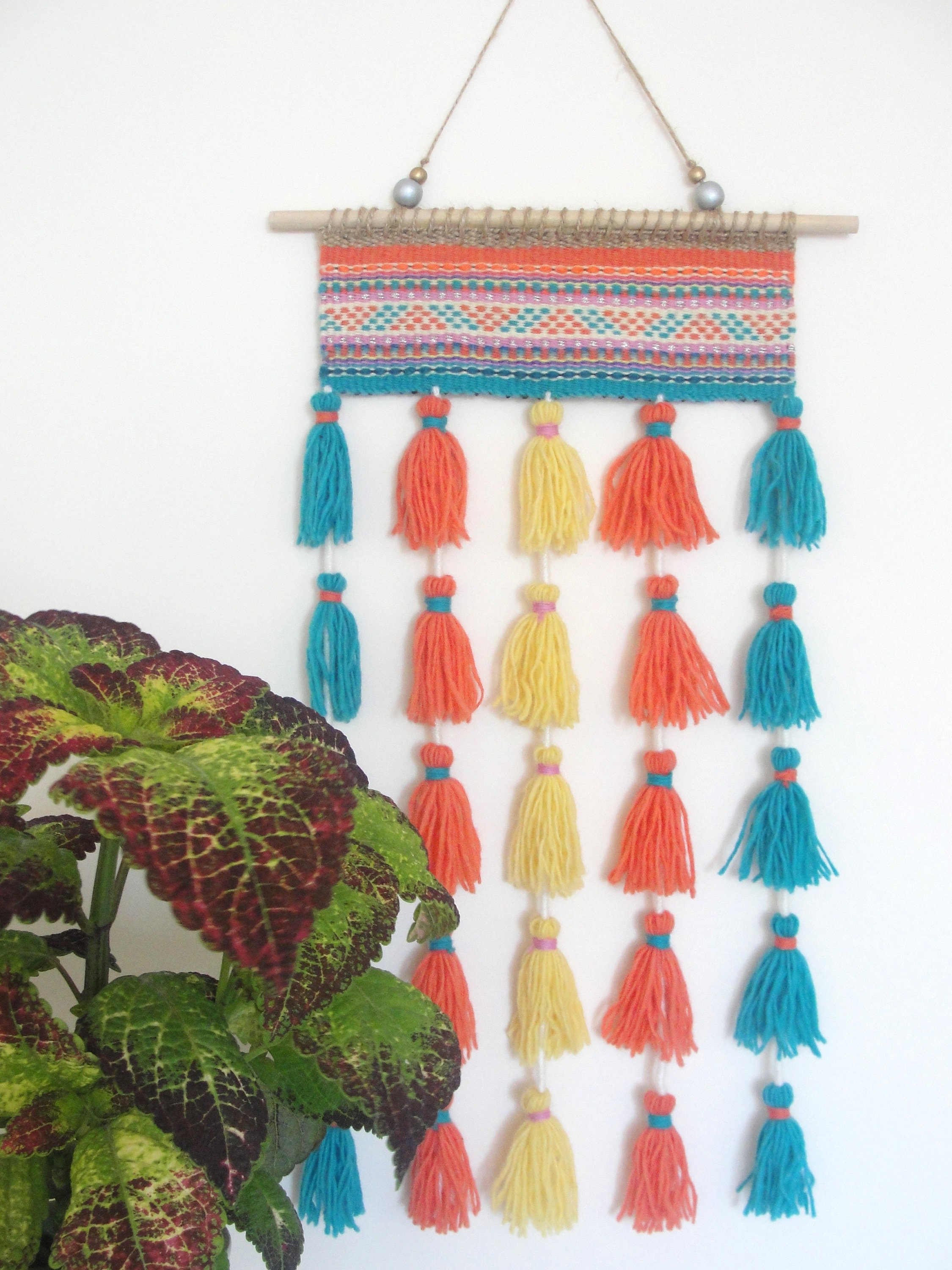 Beach Tassels Woven Wall Hanging Handwoven Tapestry Wall Art Etsy