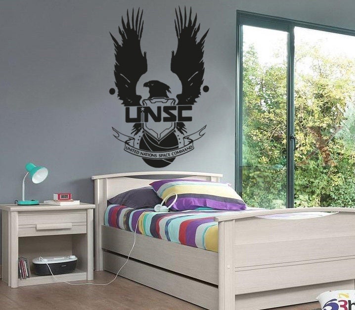 New Halo Unsc Logo Wall Decal Stickers Large 93 Cm X 58 - Halo Wall Decals New Halo Unsc Logo Wall Decal Stickers Large 93 Cm X 58 - Halo Wall Decals