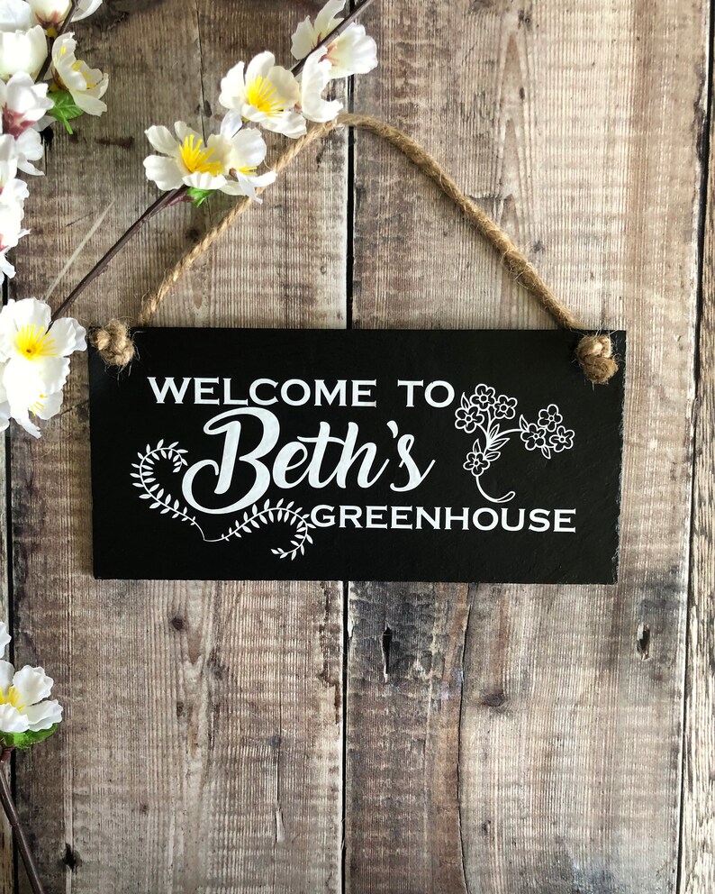 Custom Greenhouse Sign Gardening Gift Slate Sign Etsy