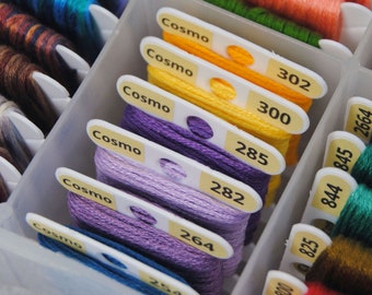Cosmo Thread Labels - Organize your Bobbins with Large Font Number Stickers - Thread Box Storage Organization Method in Pastel Colors