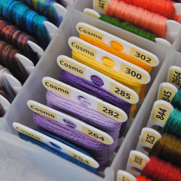 Cosmo Thread Labels - Organize your Bobbins with Large Font Number Stickers - Thread Box Storage Organization Method in Pastel Colors