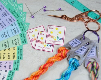 Dinky Dyes Thread Drop Labels - Organize your Overdyed Thread on Annie's Keepers and Floss Drops with Large Font Number Stickers