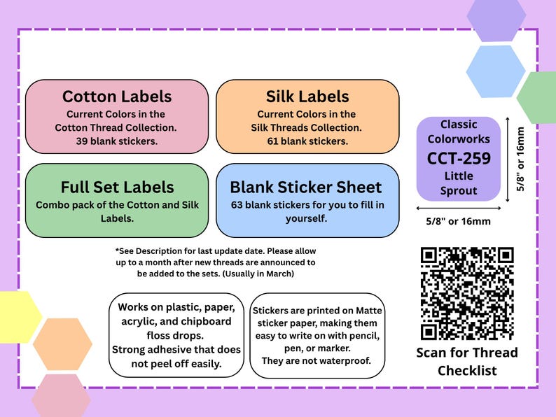 Classic Colorworks Thread Drop Labels - Organize Your Overdyed Thread ...